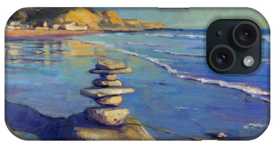 Crystal Cove State Park iPhone Case featuring the painting Centered by Konnie Kim