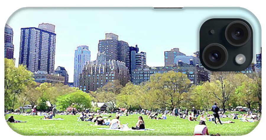 Central iPhone Case featuring the photograph Central Park Picnic by Acosta