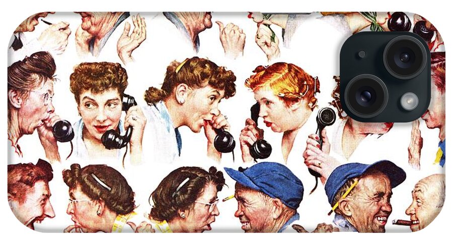 Gossiping iPhone Case featuring the painting Chain Of Gossip by Norman Rockwell
