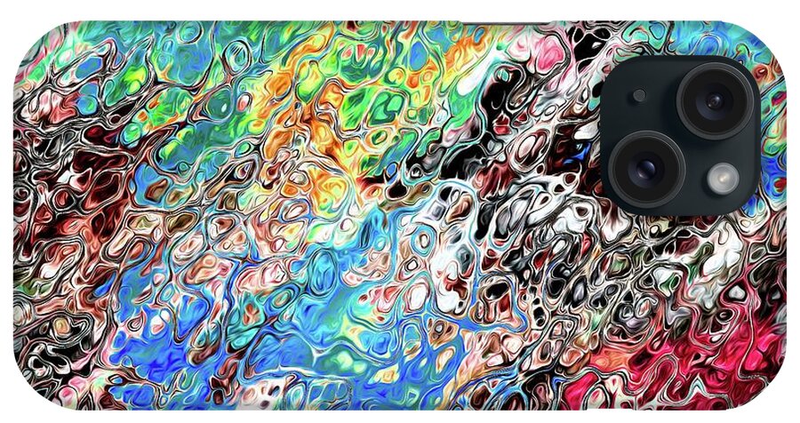 Chaos iPhone Case featuring the digital art Chaos Abstraction Bright by Don Northup
