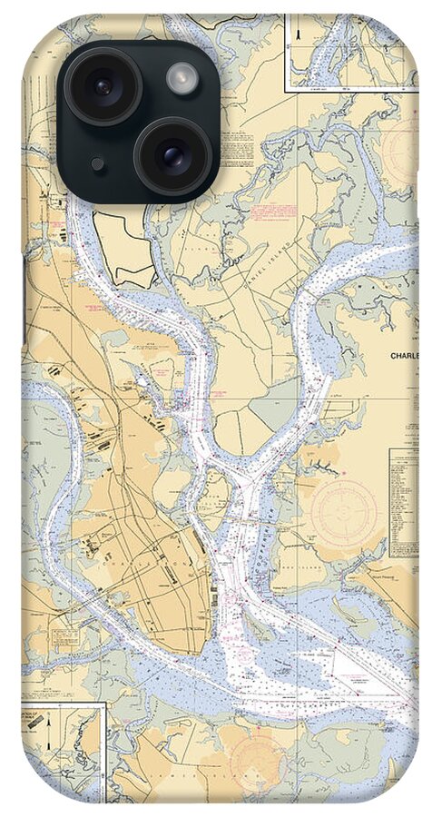 Noaa iPhone Case featuring the digital art Charleston Harbor, NOAA Chart 11524 by Nautical Chartworks
