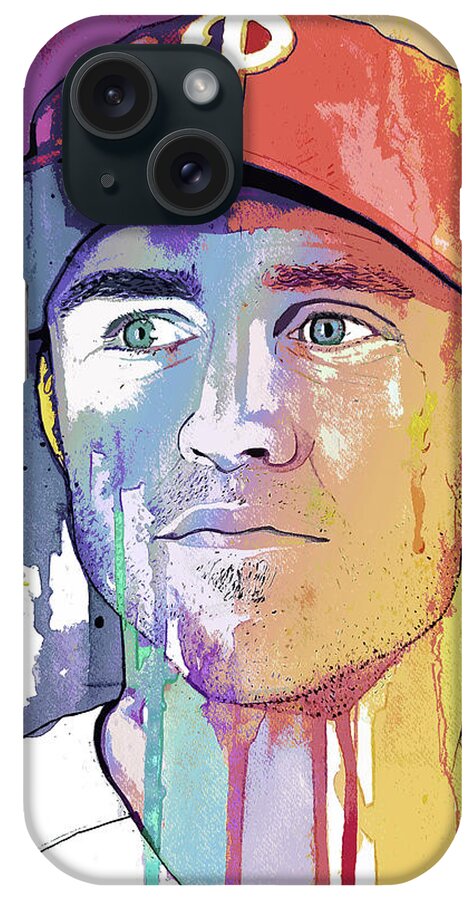 Chase Utley iPhone Case featuring the painting Chase Utley Phillies by Michael Pattison