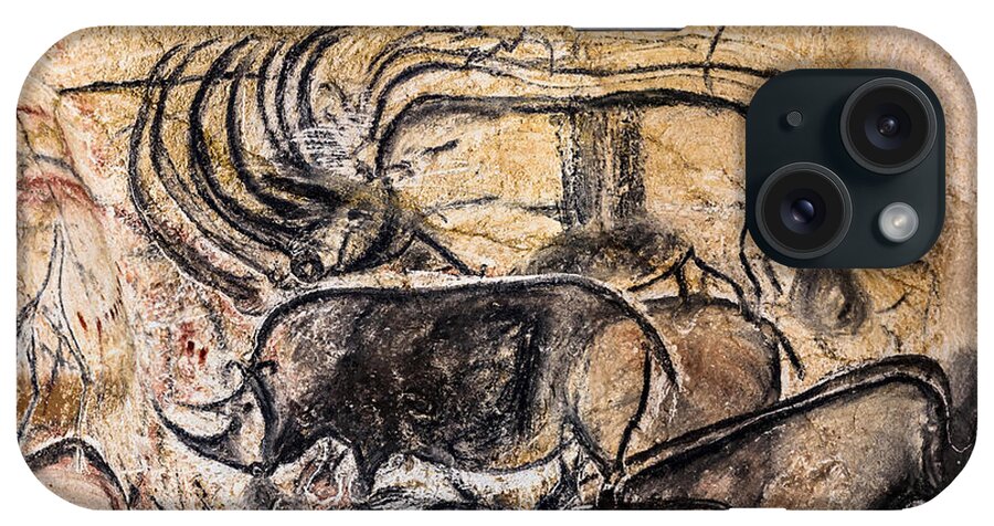 Chauvet Rhinoceros Panel iPhone Case featuring the digital art Chauvet - Rhinoceros Panel by Weston Westmoreland