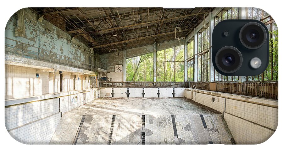 Abandoned iPhone Case featuring the photograph Chernobyl Swimming Pool by Roman Robroek