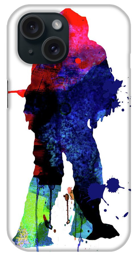 Chewbacca iPhone Case featuring the mixed media Chewbacca Cartoon Watercolor by Naxart Studio