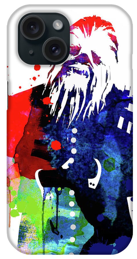  iPhone Case featuring the mixed media Chewbacca in a Suite Watercolor by Naxart Studio