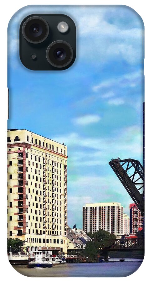 Chicago iPhone Case featuring the photograph Chicago IL - Near the Kinzie Street Bridge by Susan Savad