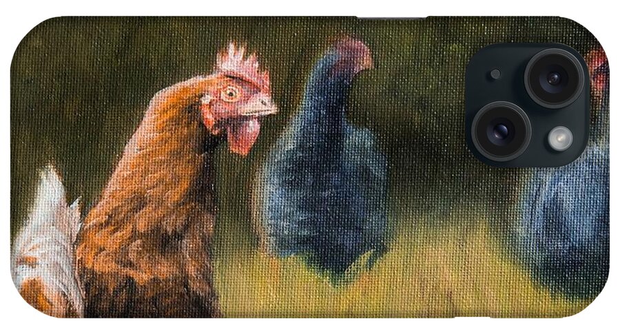 Chickens iPhone Case featuring the painting Chickens by Kirsty Rebecca