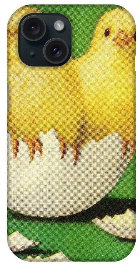 Animal iPhone Case featuring the drawing Chicks Coming Out of Shell by CSA Images