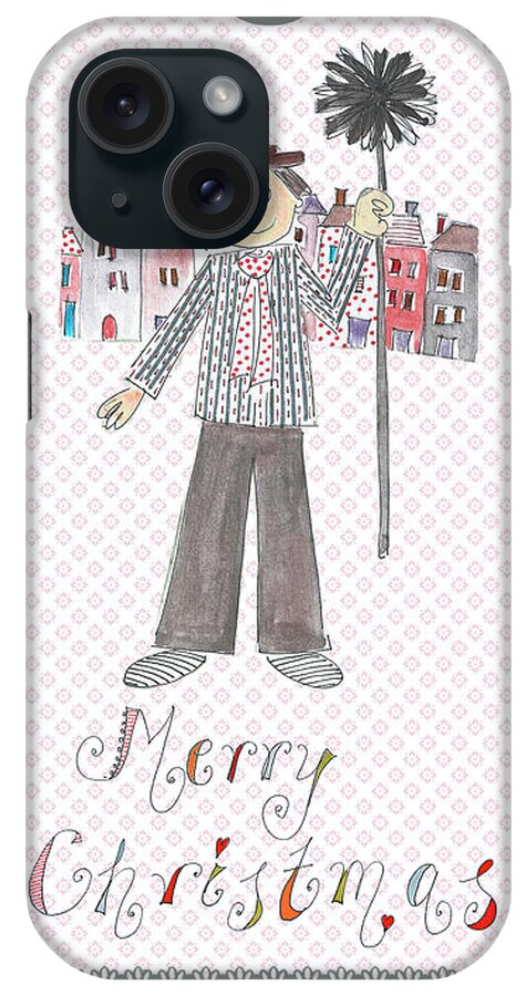 Merry Christmas iPhone Case featuring the mixed media Chimney Sweeps by Effie Zafiropoulou