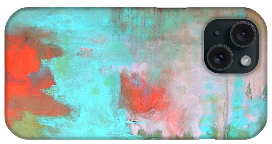 Turquoise iPhone Case featuring the painting China Garden by Janet Zoya