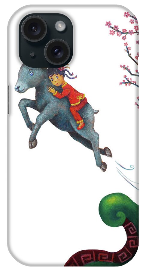 Chinese New Year iPhone Case featuring the painting Chinese New Year Ram by Alvina Kwong