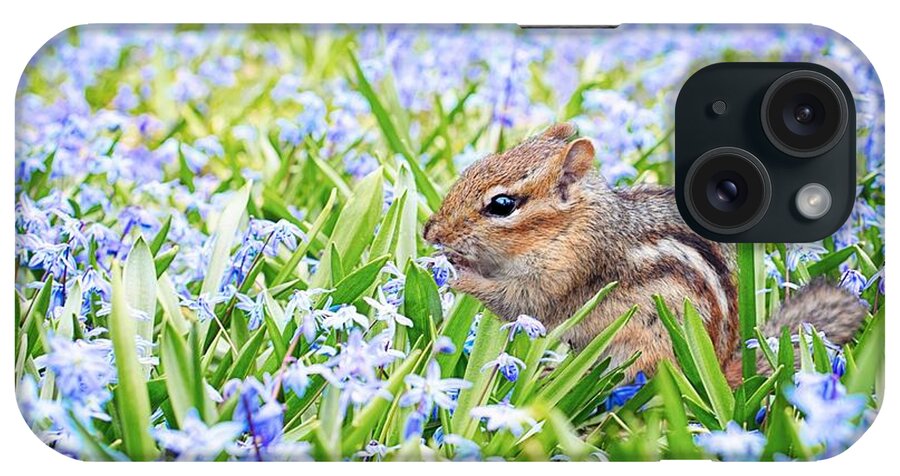 Chipmunk iPhone Case featuring the photograph Chipmunk on flowers by Top Wallpapers