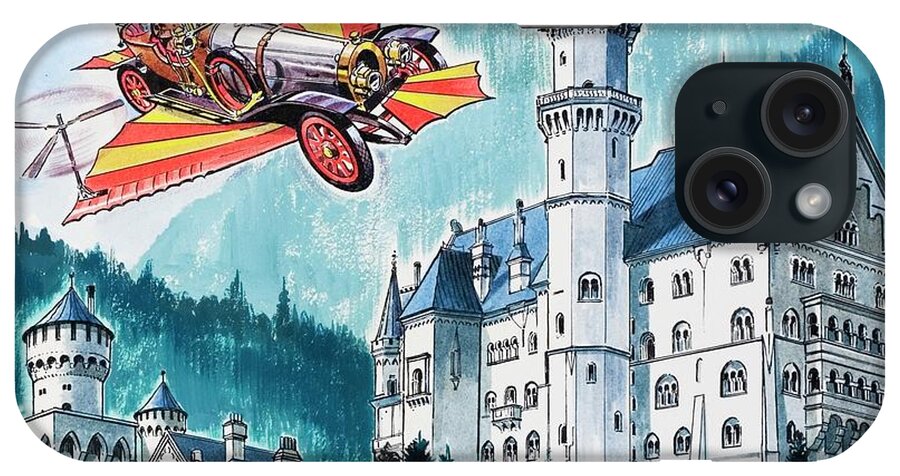 Castle iPhone Case featuring the painting Chitty Chitty Bang Bang Passes By Neushwanstein In The Bavarian Alps by Dan Escott