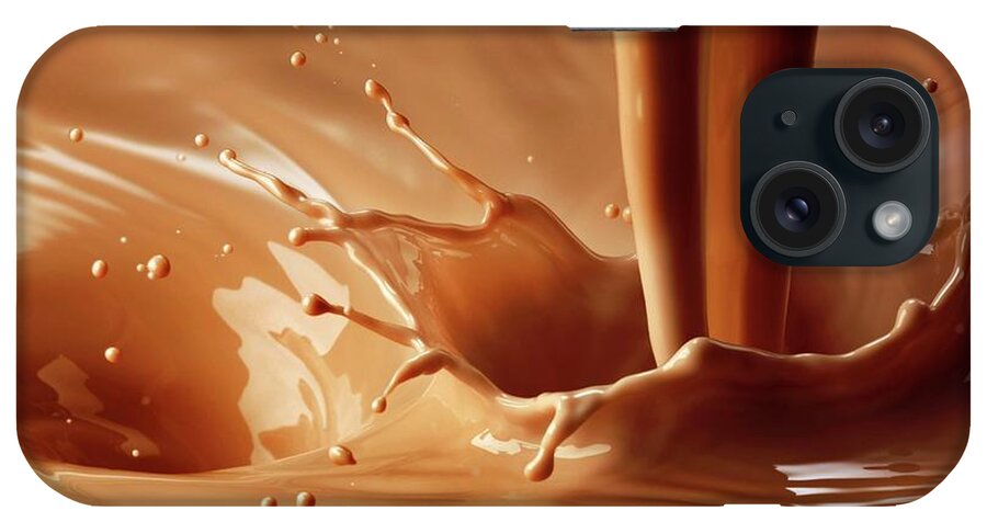 Protein Drink iPhone Case featuring the photograph Chocolate Milk Pour And Splash by Jack Andersen