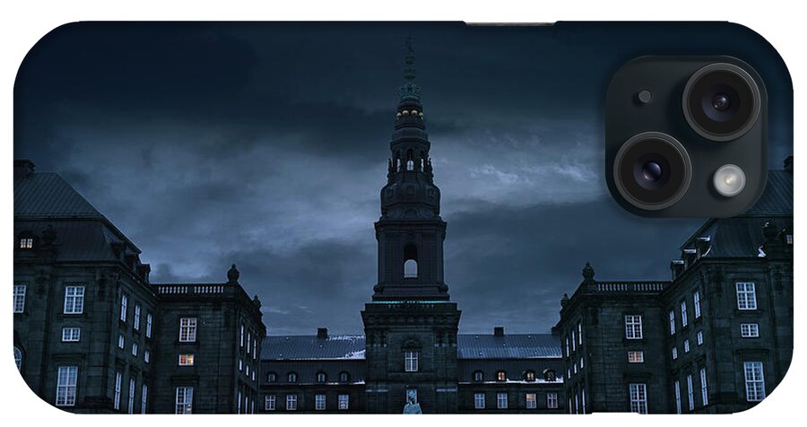 Ominous iPhone Case featuring the digital art Christiansborg Palace, Copenhagen, Denmark, Europe by Claus Sonne