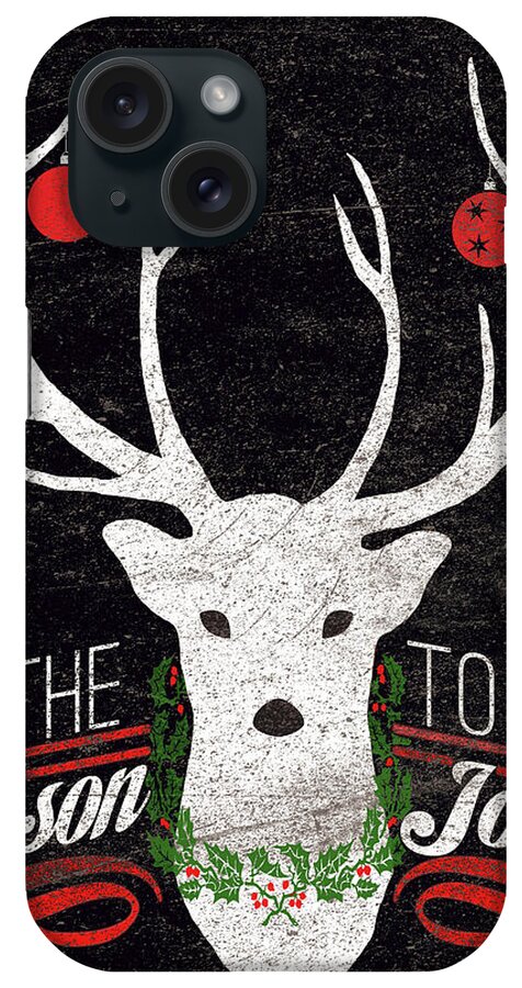 Christmas iPhone Case featuring the digital art Christmas Chalkboard I by Nicholas Biscardi