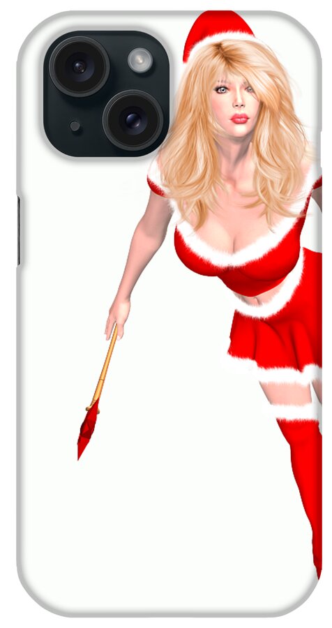 Christmas Elf Elise iPhone Case featuring the digital art Christmas Elf Elise by Renate Janssen