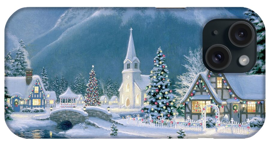 Cottage iPhone Case featuring the painting Christmas Village by Richard Burns