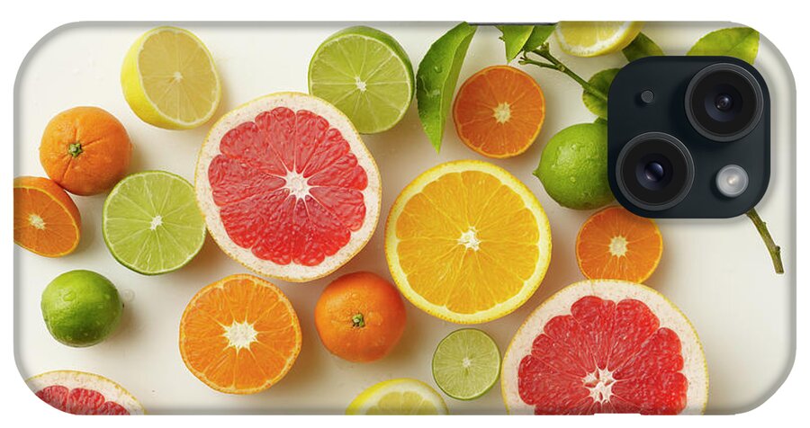 White Background iPhone Case featuring the photograph Citrus by Carin Krasner
