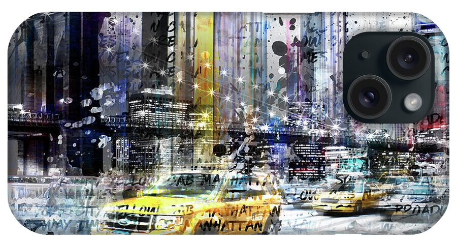7th iPhone Case featuring the photograph City-Art NYC Collage by Melanie Viola