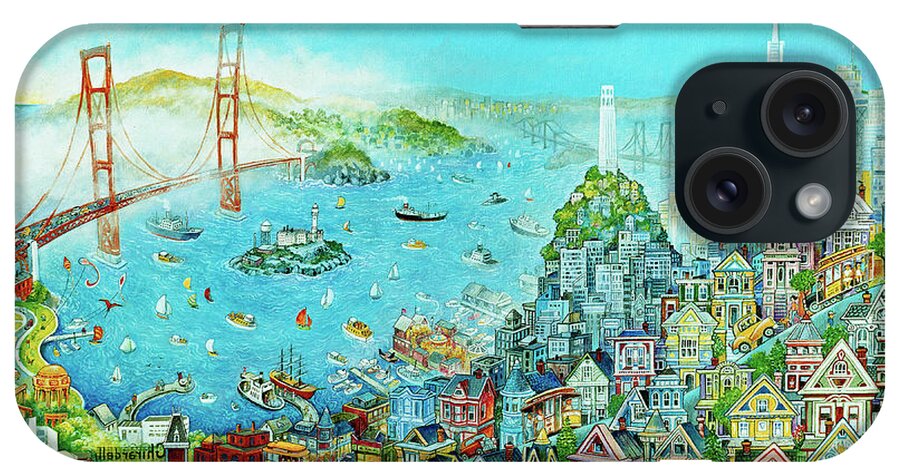 City By The Bay iPhone Case featuring the painting City By The Bay by Bill Bell