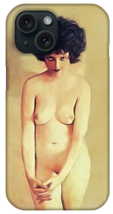 Clara iPhone Case featuring the painting Clara Bow, Vintage Movie Star Nude by Esoterica Art Agency