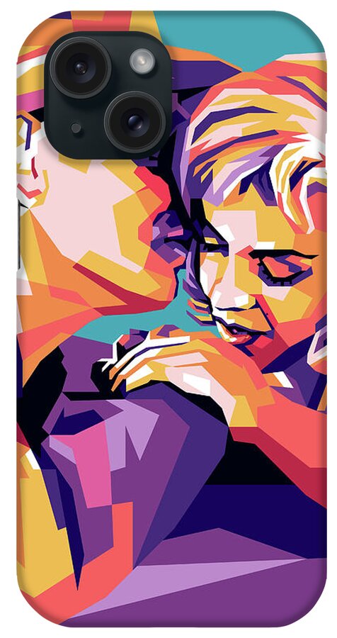 Clark Gable iPhone Case featuring the digital art Clark Gable and Marilyn Monroe by Movie World Posters
