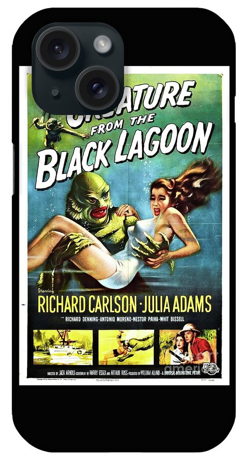 Poster iPhone Case featuring the painting Classic Movie Poster - Creature From the Black Lagoon by Esoterica Art Agency
