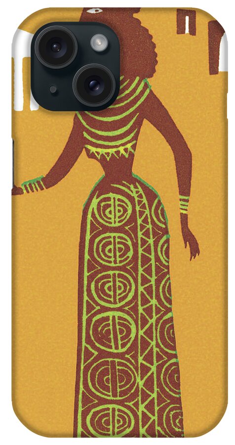 Adult iPhone Case featuring the drawing Classic Woman in Costume by CSA Images