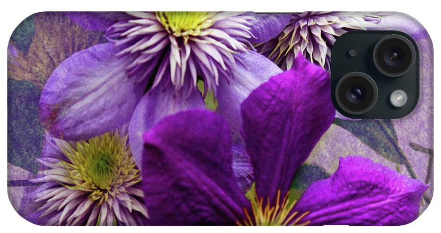 Clematis iPhone Case featuring the photograph Clematis on the Rise Purple Art by Carol F Austin