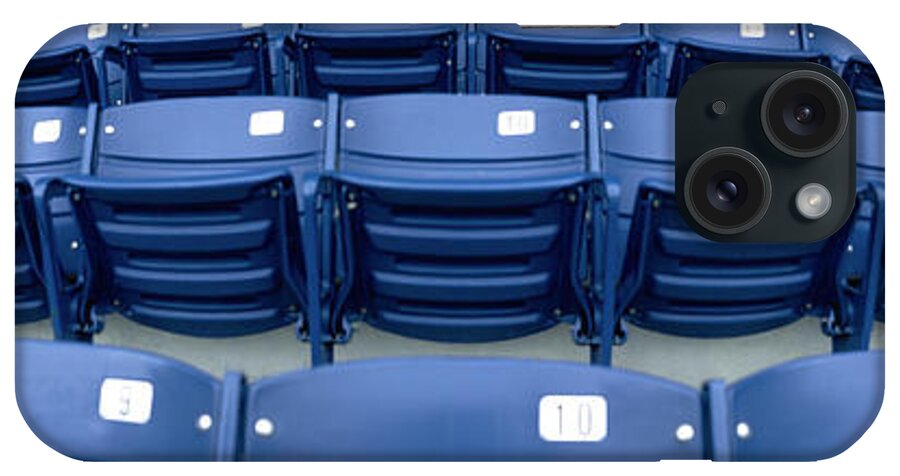 Photography iPhone Case featuring the photograph Close-up Of Blue Empty Seats Of Shea by Panoramic Images
