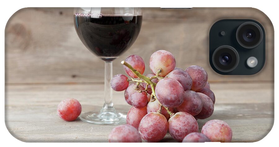 Large Group Of Objects iPhone Case featuring the photograph Close Up Of Grapes And Glass Of Wine by Stefanie Grewel