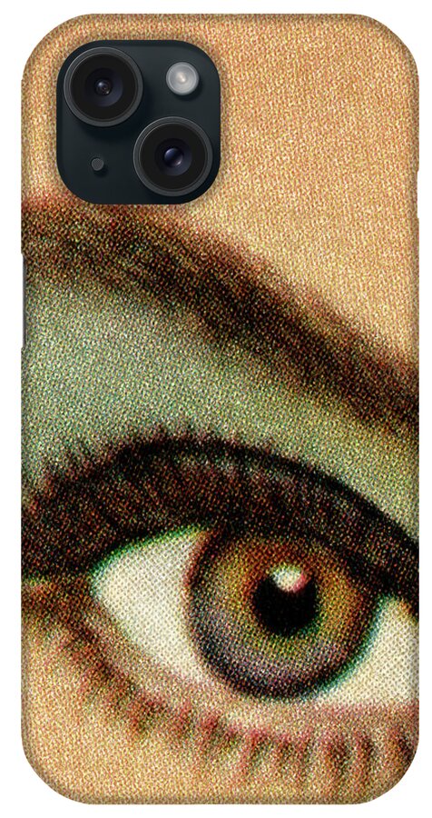 Campy iPhone Case featuring the drawing Close up of Woman's Eye by CSA Images