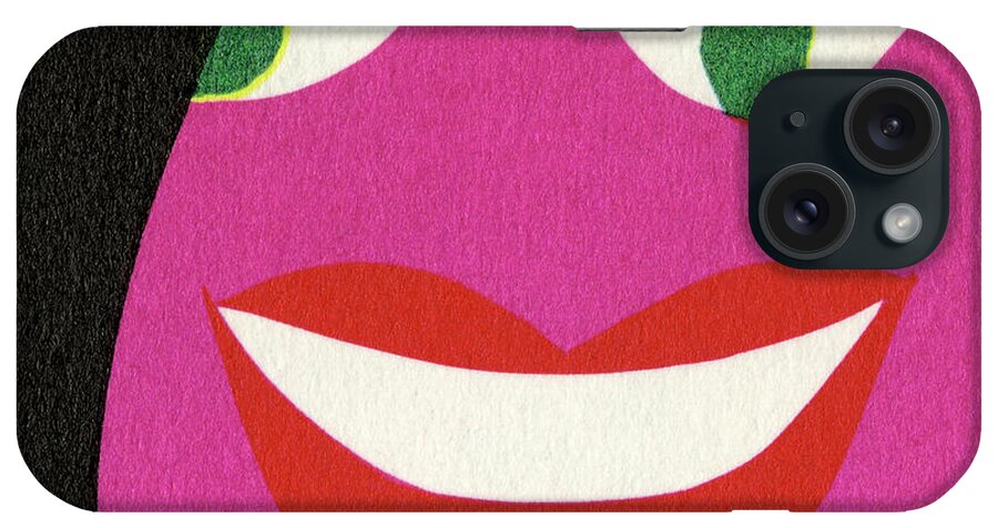 Abstract iPhone Case featuring the drawing Closeup of a Smile by CSA Images
