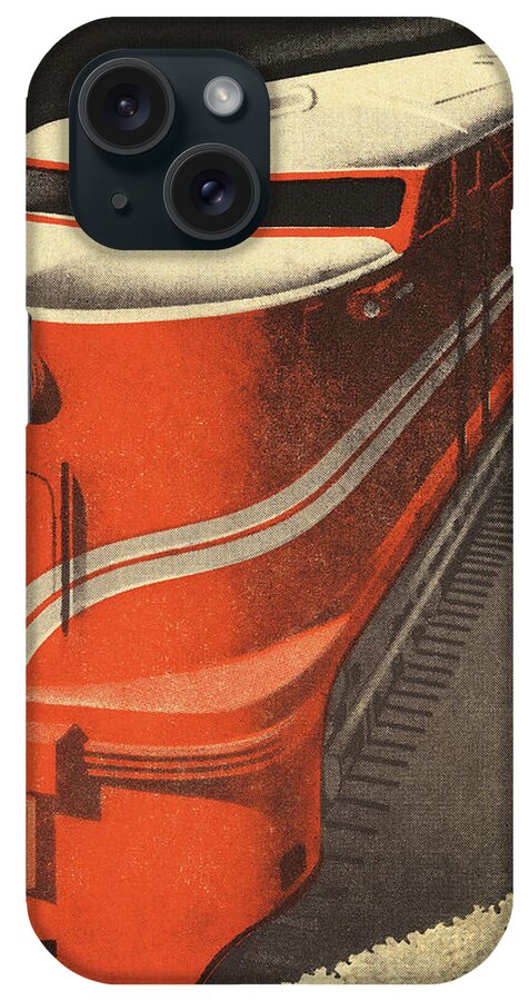 Campy iPhone Case featuring the drawing Closeup of a Train by CSA Images