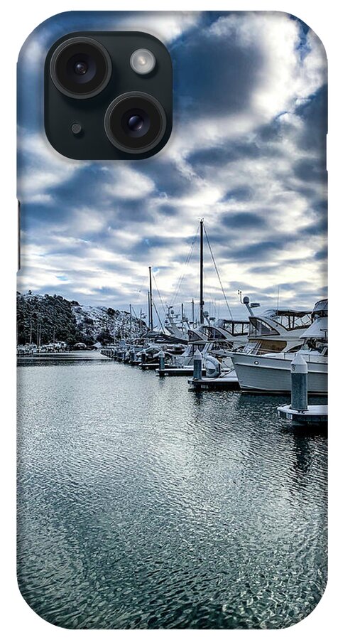 Marina iPhone Case featuring the photograph Cold Clouds by Tim Dussault