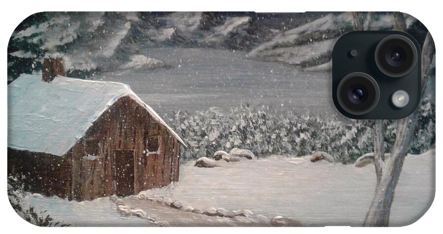 Night iPhone Case featuring the painting Cold Winter's Night by Sheri Keith