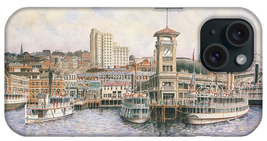 Coleman Docks iPhone Case featuring the painting Coleman Docks, Ca. 1911 by Stanton Manolakas