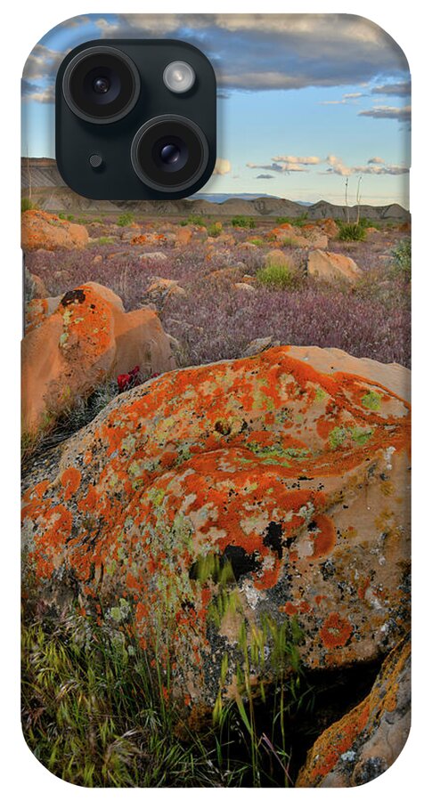 Book Cliffs iPhone Case featuring the photograph Colorful Boulders and Clouds of the Book Cliffs by Ray Mathis