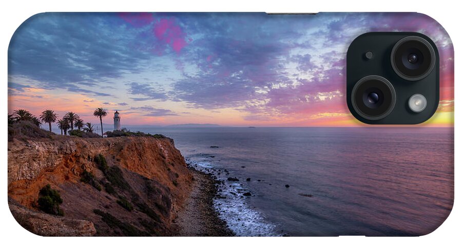 Architecture iPhone Case featuring the photograph Colorful Sky after Sunset at Point Vicente Lighthouse by Andy Konieczny