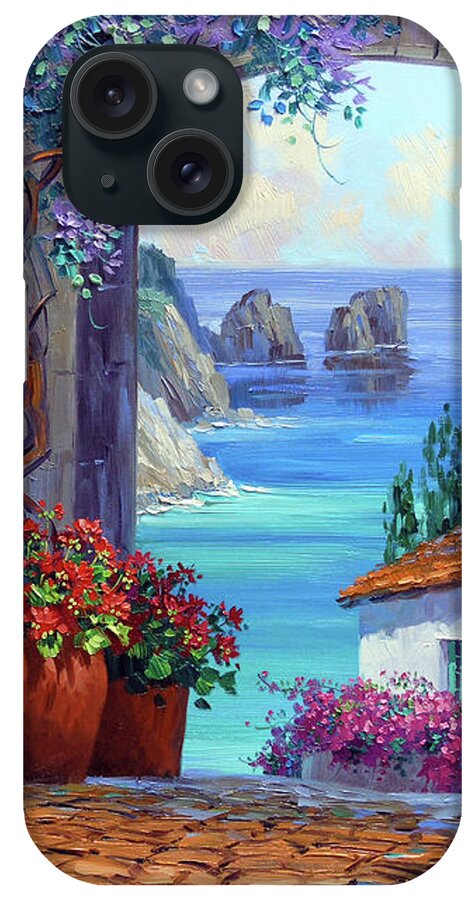 Italy iPhone Case featuring the painting Colors of Capri by Mikki Senkarik