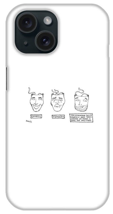Comedy Tragedy Semi Autobiograpical iPhone Case
