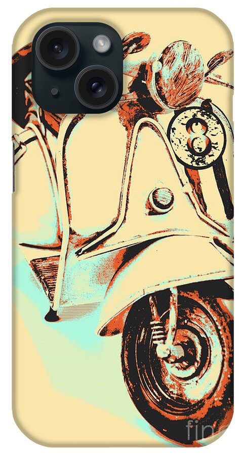 Pop Art iPhone Case featuring the digital art Comic wheels by Jorgo Photography