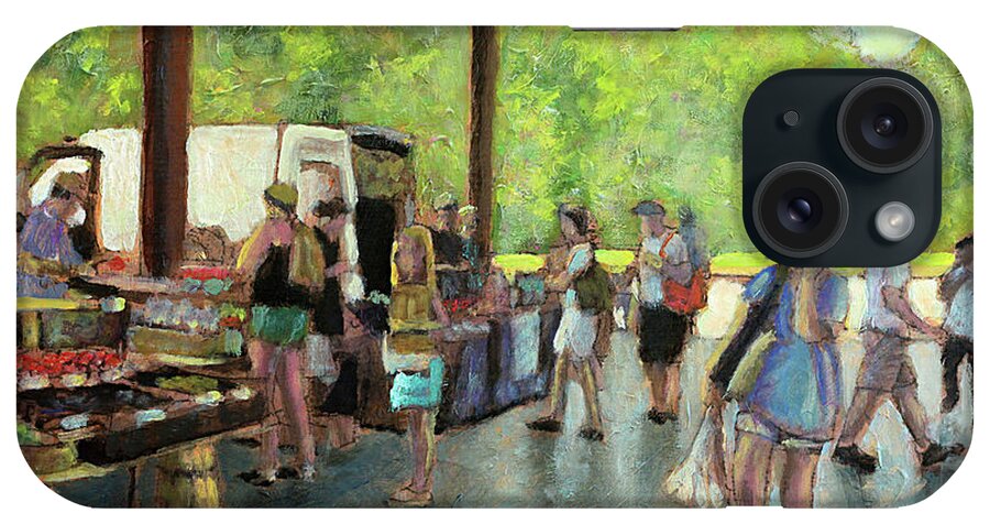 Farmer's Market iPhone Case featuring the painting Coming to Market by David Zimmerman