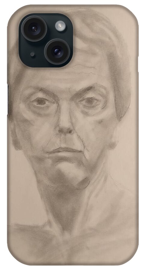 Portrait iPhone Case featuring the drawing Concentrated by Nicolas Bouteneff