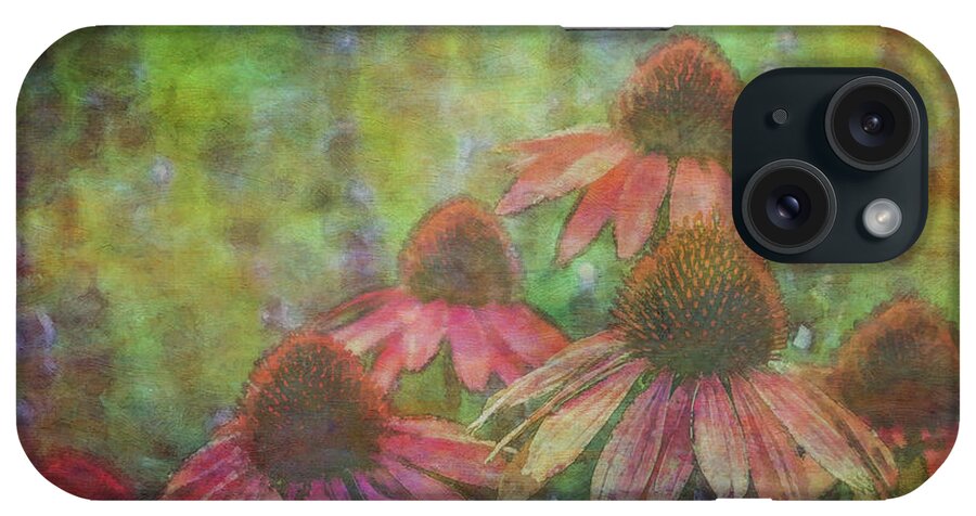 Impressionist iPhone Case featuring the photograph Coneflowers Among The Lavender 1667 IDP_2 by Steven Ward
