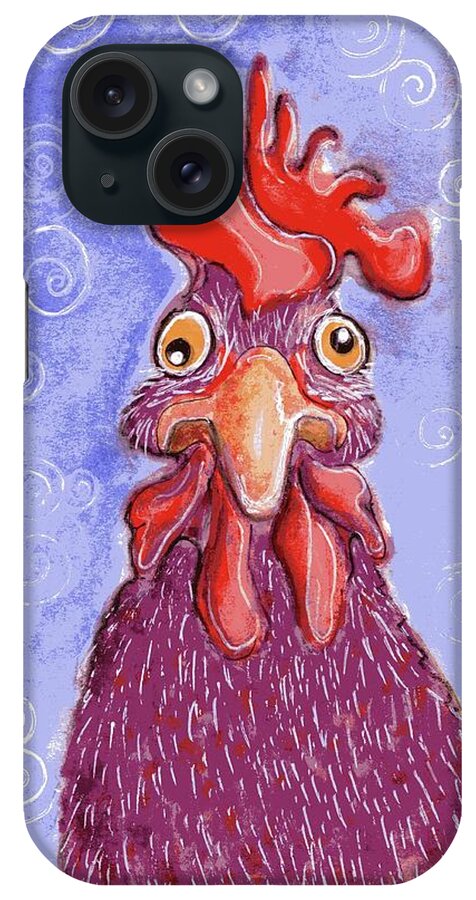 Chicken iPhone Case featuring the painting Confused Chicken by Karren Case
