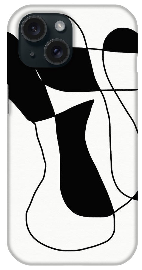 Modern iPhone Case featuring the mixed media Connections 1- Minimalist Art by Linda Woods by Linda Woods