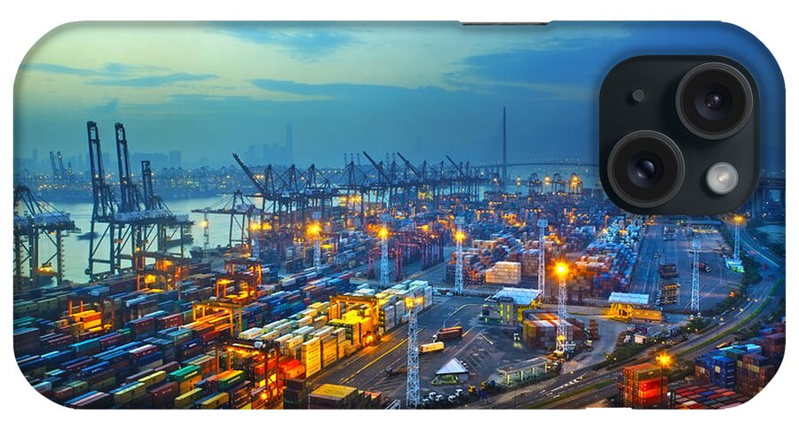 Freight Transportation iPhone Case featuring the photograph Container Terminals by Shenji Li